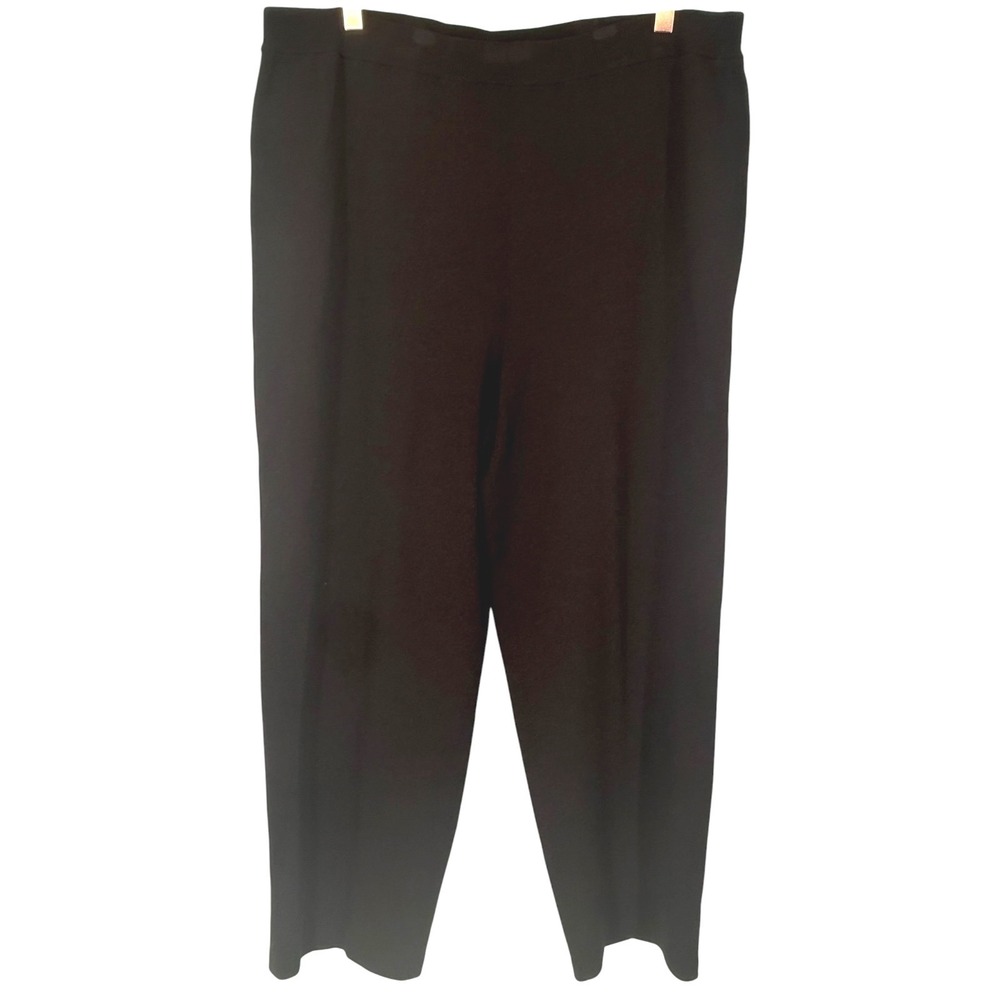 NWT Eileen Fisher Womens Viscose Knit Straight Pant w Yoke Chocolate Brown Sz 1X